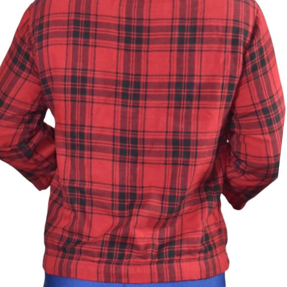 Madewell Curtis Plaid Shirt Red Flannel Tee Pullover Black Herald Top Size Small - Picture 5 of 12